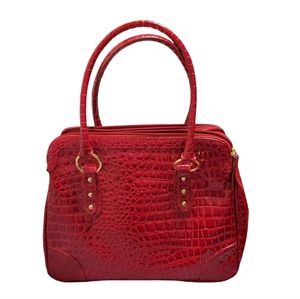 Joan Rivers Red Alligator Shoulder Bag New